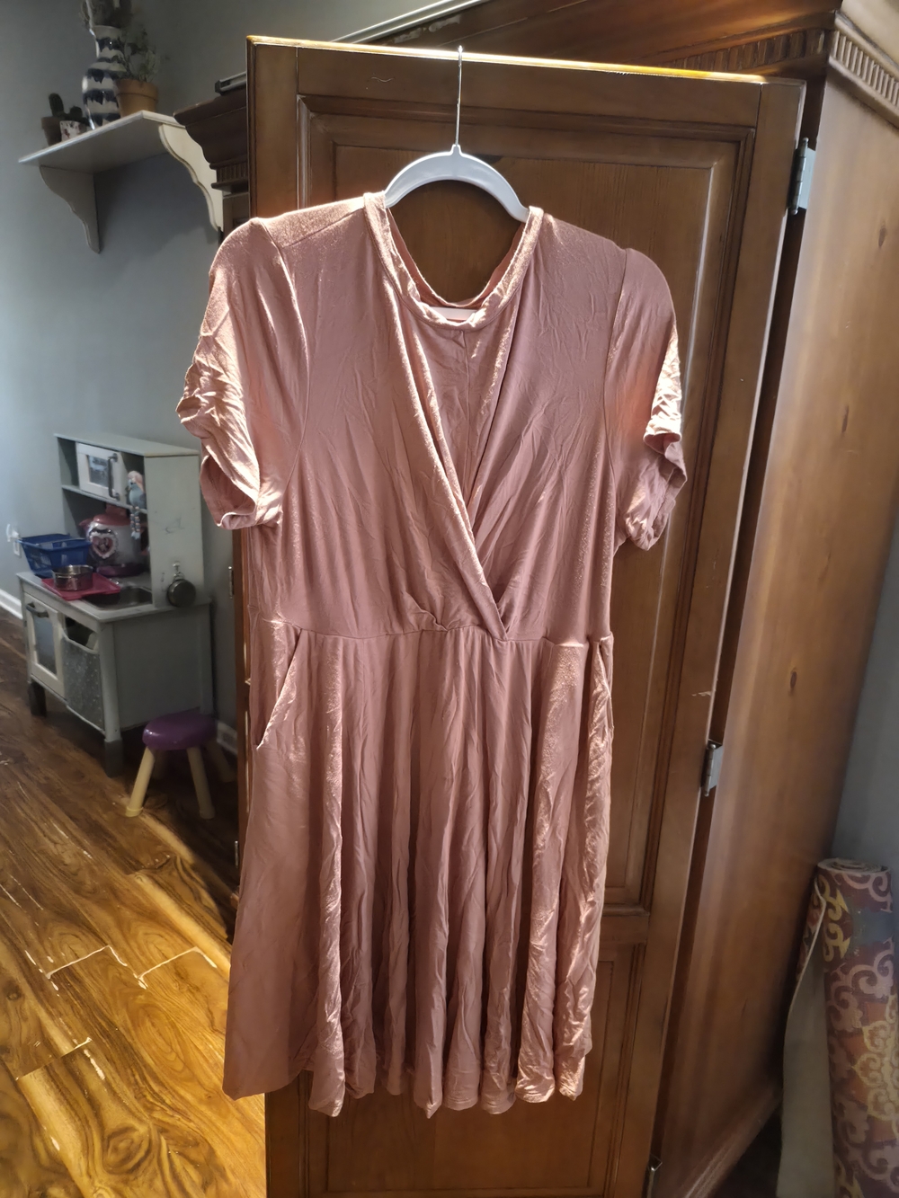 torrid Dusty Rose Wrap-Style Midi Dress